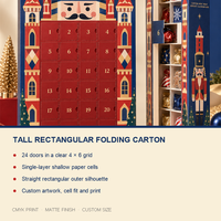 Calendrier de l'Avent Festif en Forme de Tour avec Mini-Présentations, en Matériaux Recyclés, Fermeture Magnétique, Design Personnalisable