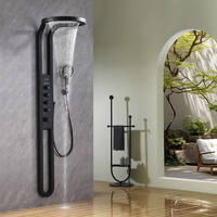 Nouveau Système de Douche Multifonctionnel LED SPA à Effet Pluie et Cascade en Laiton pour Salle de Bain, Fixation Murale, Vente Chaude 2024