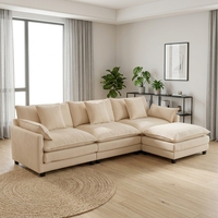 Canapé modulaire au design minimaliste moderne en tissu cachemire avec rembourrage en mousse pour appartement, hôtel, salon