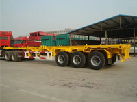 Semi-remorque châssis à 2 essieux de 20 pieds de haute qualité, capacité de charge maximale de 60 tonnes, pneus 12 R22.5, nouvelle vente chaude en provenance de Chine
