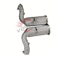 Vortex 304 Acier inoxydable 1,5 mm d'épaisseur Poli miroir Haut débit Collecteur d'échappement universel catalyseur intégré Audi RS Q8 SQ8 4.0T V8