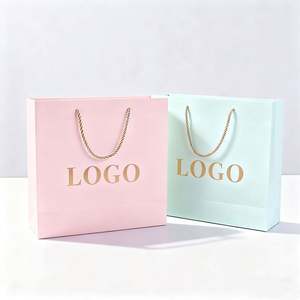 Factory Custom <b>Gold</b> Foil Clothing Paper <b>Bag</b> Luxury Kraft Paper Shopping <b>Bag</b> with Foil Stamped Logo for Fashion Boutiques - Product Image 2