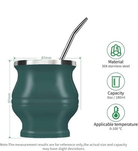 El juego de calabaza Ekocian <span class=keywords><strong>Mate</strong></span> incluye té de acero inoxidable de doble pared <span class=keywords><strong>Yerba</strong></span> <span class=keywords><strong>Mate</strong></span> Cup Tea Shaper set Bombilla cepillo de limpieza de pajitas - Product Image 2