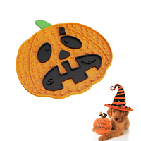 Tête de citrouille Halloween chien lécher tapis Silicone animal de compagnie mangeoire lente chat lécher tapis avec ventouses
