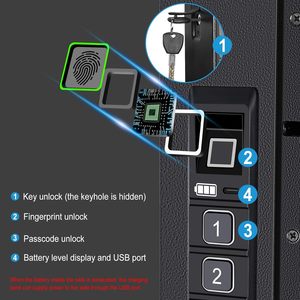 Cassaforte a Muro Lunga con Serratura Elettronica Digitale e a Chiave, Armadietto di Sicurezza Nascosto per Uso Interno/Esterno - Product Image 3