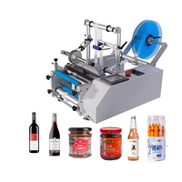 Machine d'étiquetage de bouteilles rondes de vin adhésive semi-automatique rapide manuelle AS-C12