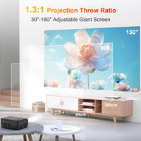 Projecteur de maison intelligente YDH-H96Max RK3228A 4K 800 ANSI natif 1080P Android projecteur de film avec lecteur DVD