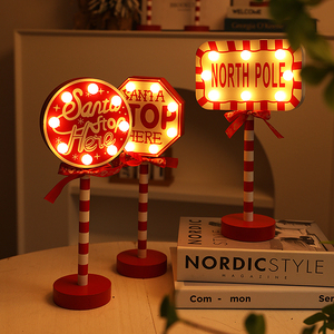 Letrero de calle de Navidad <span class=keywords><strong>LED</strong></span> para todas las estaciones, decoración de ambiente festivo, hogar, sala de estar, escritorio de oficina, ¡para fiestas, celebraciones! - Product Image 1