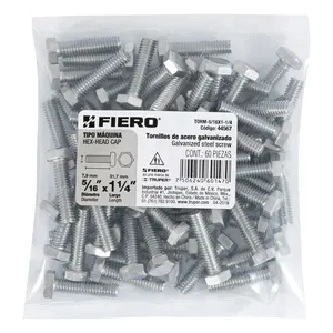 6 unità FIERO 5/16 'X 1-1/4' macchina tipo viti in borsa scatola Set per metallo e metallurgia parti di macchine - Product Image 4