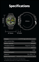 2026 Outdoor Sport Smartwatch HT34 1,75 Zoll BT-Anruffunktion Fitness-Tracker 3ATM Wasserdicht LED-Taschenlampe Armband für Damen und Herren