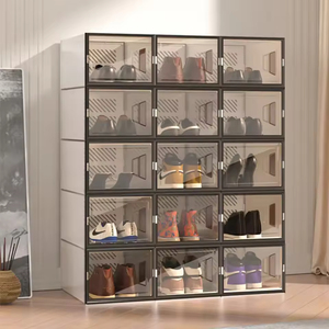 Caja de Zapatos Apilable de Plástico Transparente, Organizador de Zapatos con Puerta Magnética, Venta al Por Mayor - Product Image 4