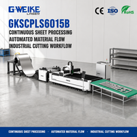 Machine de découpe laser à fibre numérique automatique haute efficacité avec alimentation par bobine et nivellement, Cypcut, haute précision, refroidie par eau, pour tôles CNC