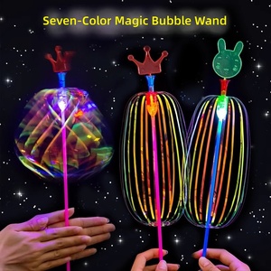 Baguette Magique à Ruban Torsadé, Bâton Fluorescent LED pour Bulles de Savon, Baguette à Bulles Lumineuse Arc-en-ciel Torsadable, Cadeaux de Fête - Product Image 1