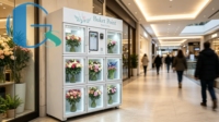 Distributeur automatique de bouquets de fleurs en libre-service, paiement par carte et QR, kiosque réfrigéré, humidification, écran tactile