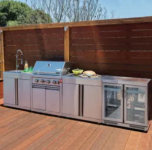 Vermonhouzz özel açık mutfak bahçe devlet paslanmaz çelik açık barbekü mutfak açık ızgara