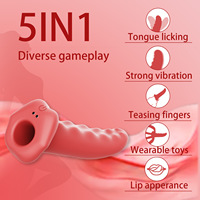 Vibromasseur multifonction USB rechargeable 5-en-1 en forme de doigt pour le sexe oral et la stimulation du point G