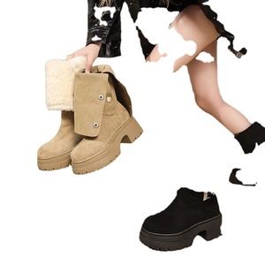 Summer New Style Women's Lace-up Merad High Top Thick Soled Square Heel High Calf <b>Boots</b> - Product Image 1