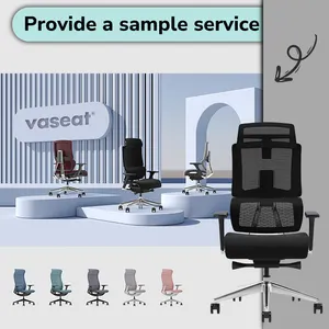 Wholesale Foshan Modern Adjustable Ergonomic Office Chairs Mesh Revolving Reclining Swivel Chairs With Metal Fabric PP Material
