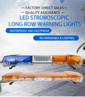 Barre lumineuse d'avertissement LED pour voiture, lumière stroboscopique d'urgence pour ambulance avec sirène, haut-parleur, 12V-24V, étanche IP65, CE, haute luminosité