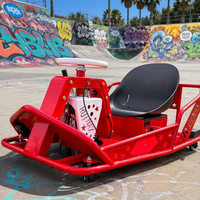 Kart Eléctrico de Derrape en Oferta, Triciclo Rojo con Freno de Mano, Ruedas Lisas, 1 Asiento, Perfil Bajo, Kart de Carreras para Adultos y Niños, Diversión en la Pista de Derrape