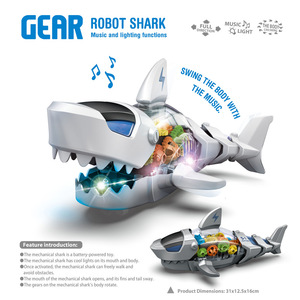 Bateau électrique Shark Boat avec effets lumineux et sonores pour enfants de 5 à 7 ans, modèle de jouet en plastique unisexe, bateau pirate éducatif à bascule - Product Image 5