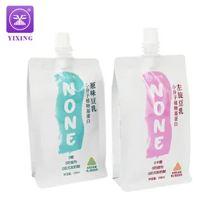 Custom Matte Transparent Spout Pouch High Temperature Cooking Stand Up Liquid Packaging Bag For Juice Soy Milk Drink Jelly