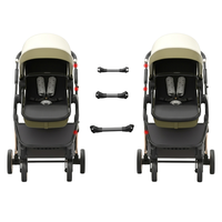 Poussette double pliable de style européen, multifonctionnelle, 3-en-1, en alliage d'aluminium léger, pour jumeaux, avec siège auto