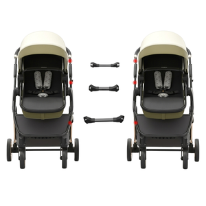 Cochecito Doble Plegable Estilo Europeo, Multifuncional, 3 en 1, de Aleación de Aluminio Ligero, con Asiento de Auto para Gemelos - Product Image 1