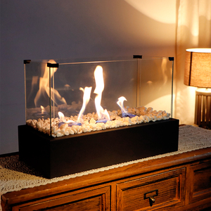 <span class=keywords><strong>Cheminée</strong></span> d'intérieur moderne à trois brûleurs ronds, <span class=keywords><strong>grande</strong></span> <span class=keywords><strong>cheminée</strong></span> carrée à éthanol, foyer extérieur en verre sans fumée - Product Image 3
