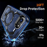 Protection Premium Anneau Métallique Support Béquille Armure TPU PC 2 en 1 Housse Magnétique Robuste pour iPhone 16 E 17 16 15 Pro Max