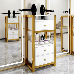 Carrito de Salón con Espejo, Mueble de Almacenamiento Multifuncional para Peluquería y Salón de Belleza, Diseño Moderno, Movilidad con 4 Ruedas - Product Image 2