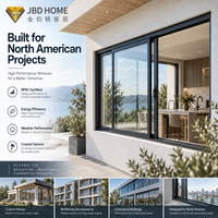 Fenêtre coulissante en aluminium certifiée NFRC, double vitrage à rupture de pont thermique, design horizontal, verre sur mesure pour projets de villas résidentielles