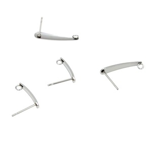 Postes de aretes ovalados alargados de acero inoxidable con lazo para la fabricación de joyas, accesorios en tono dorado y plateado - Product Image 4