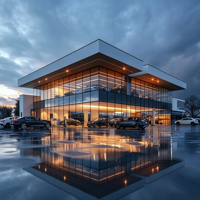 Galerie de Ventes en Structure Acier Élégante - Bâtiment Métallique Préfabriqué Personnalisé pour Exposition Immobilière