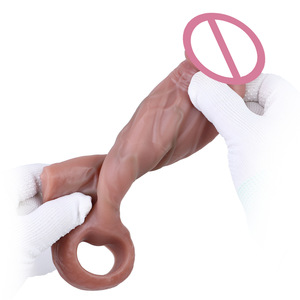 Tragbares Sexspielzeug für Herren aus Silikonleder, dicker, hohler Penis-Kondom-Imitation mit Verschlussfunktion - Product Image 4