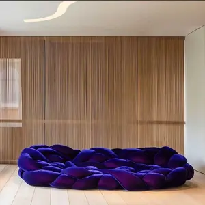 Designer fashion velvet sofa Nordic simple modern creative technology cloth winding weaving fabrics sofa for living