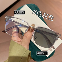 Gafas de Miopía con Cambio de Color para Hombre, Elegantes, con Protección Anti Luz Azul, Montura Cuadrada Retro para Mujer