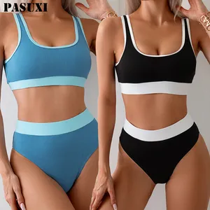 PASUXI New Arrive Fashion Textured Bathing Suits Sexy Women Two Pieces Swimsuit Comfortable Bikini Set Swimwear Beachwear