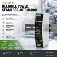 Série d'alimentations économiques fines pour rail DIN WHOOSH NDR 75W 120W 240W 480W 12V 24V 48V pour l'automatisation industrielle