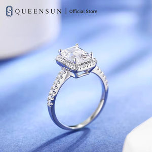 Nhẫn kim cương lab 3 carat vàng 18K chứng nhận IGI Queensun, kiểu dáng vuông cổ điển, nhẫn cưới/nhẫn đính hôn, quà tặng, công nghệ CVD HPHT - Product Image 2