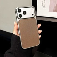 Coque de téléphone intégrale en PC aspect cuir, antichoc et protectrice pour Samsung, Google, Transsion, MOTO, VIVO, OPPO, OnePlus