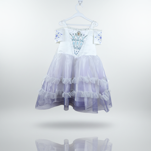 Set Vestito da Principessa <span class=keywords><strong>Elsa</strong></span> per Bambine con Gonna in Tulle e Stampa Fiocchi di Neve, Costume per Halloween, Carnevale e Feste - Product Image 1