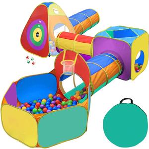 Offre Spéciale maison de jeu colorée pour les tout-petits avec tente de château de tunnel de fosse à balles - Product Image 1