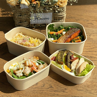 Boîte d'emballage alimentaire en papier kraft écologique et jetable pour pâtisserie, pâtisserie, brownie, muffin, pique-nique à emporter