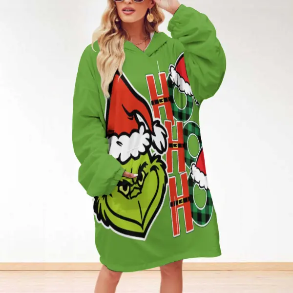 Wholesale Funny Christmas Holiday Gifts Extra Warm Oversized Wearable Hoodie Blankets With Pocket