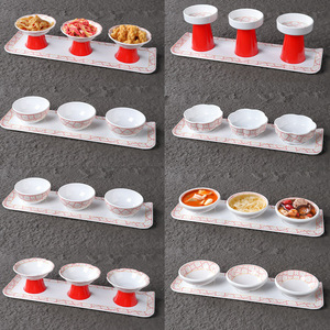 Service de plats froids créatifs pour hôtel, imitation porcelaine, ensemble de service à plusieurs niveaux pour les collations et desserts des restaurants chinois - Product Image 1