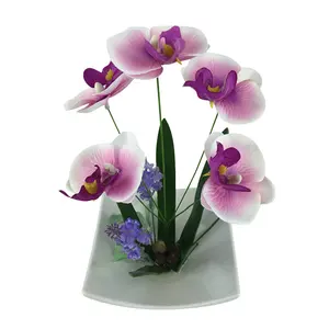 Groothandel planten bloemen orchideeën bonsai-Hoge Simulatie 5 Heads Bonsai Plant Orchidee Bloem Kunstmatige Bonsai Kunstbloemen Bonsai Voor Decoratie