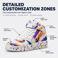 Chaussures de course blanches personnalisées avec logo de designer, respirantes, à lacets, baskets tendance pour hommes