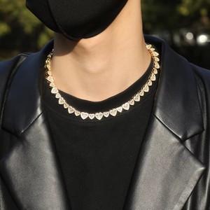 Gelang UWIN 2026 Bentuk Hati Baguette CZ Zirkon Hati 2 Baris Kalung Cinta Wanita Hadiah Valentine untuk Gadis Perhiasan Hip Hop - Product Image 4