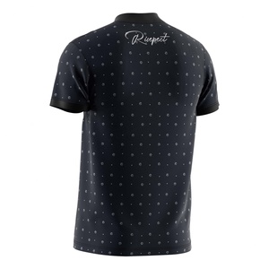 Camiseta de poliéster sublimado Odm, holgada, de manga corta, con cremallera completa, de tela de rizo, tipo polo, para hombre, con cuello alto. - Product Image 2
